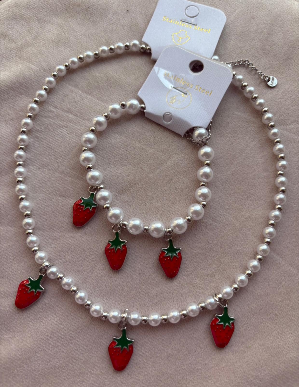 SET COLLANA + BRACCIALE FRAGOLA